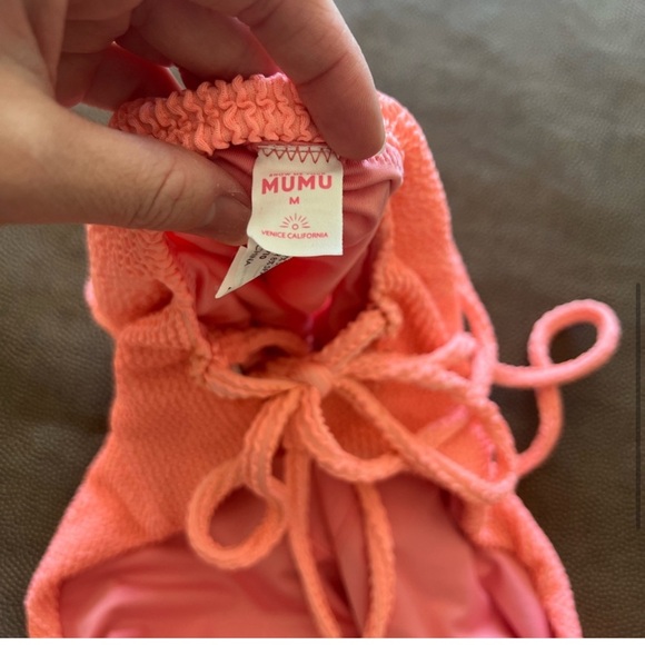 Positano One Piece in Neon melon scrunch - Picture 6 of 7